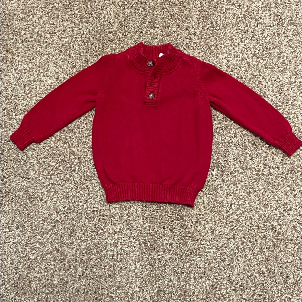 Carter's Red Button Mock-Neck Sweater